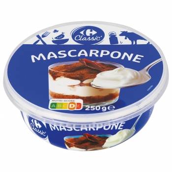 Queso mascarpone Classic´ Carrefour 250 g.