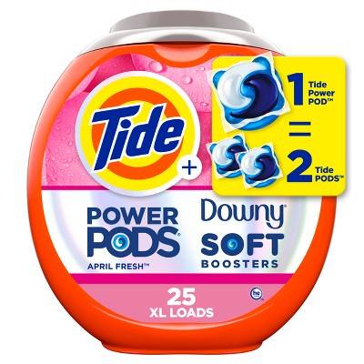 Tide Plus Power Pods 2-in-1 Laundry Detergent With Downy Soft Boosters, April Fresh (25 ct)