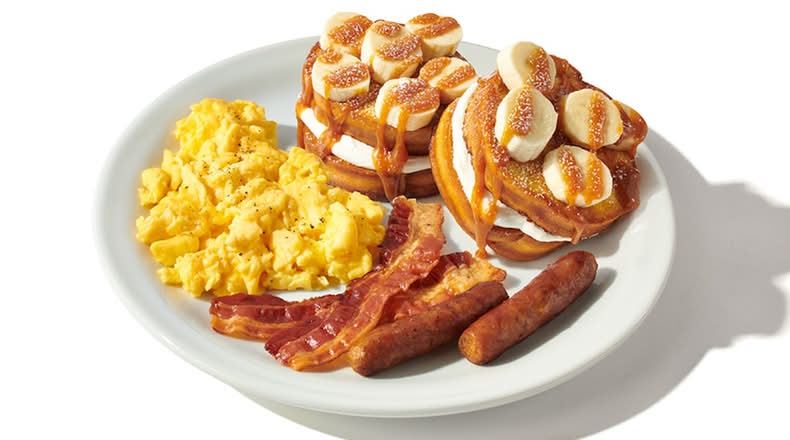 Salted Caramel Banana Stuffed French Toast Slam®