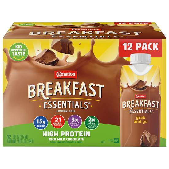 Carnation Breakfast High Protein Rich Milk Chocolate Drink (12 ct)