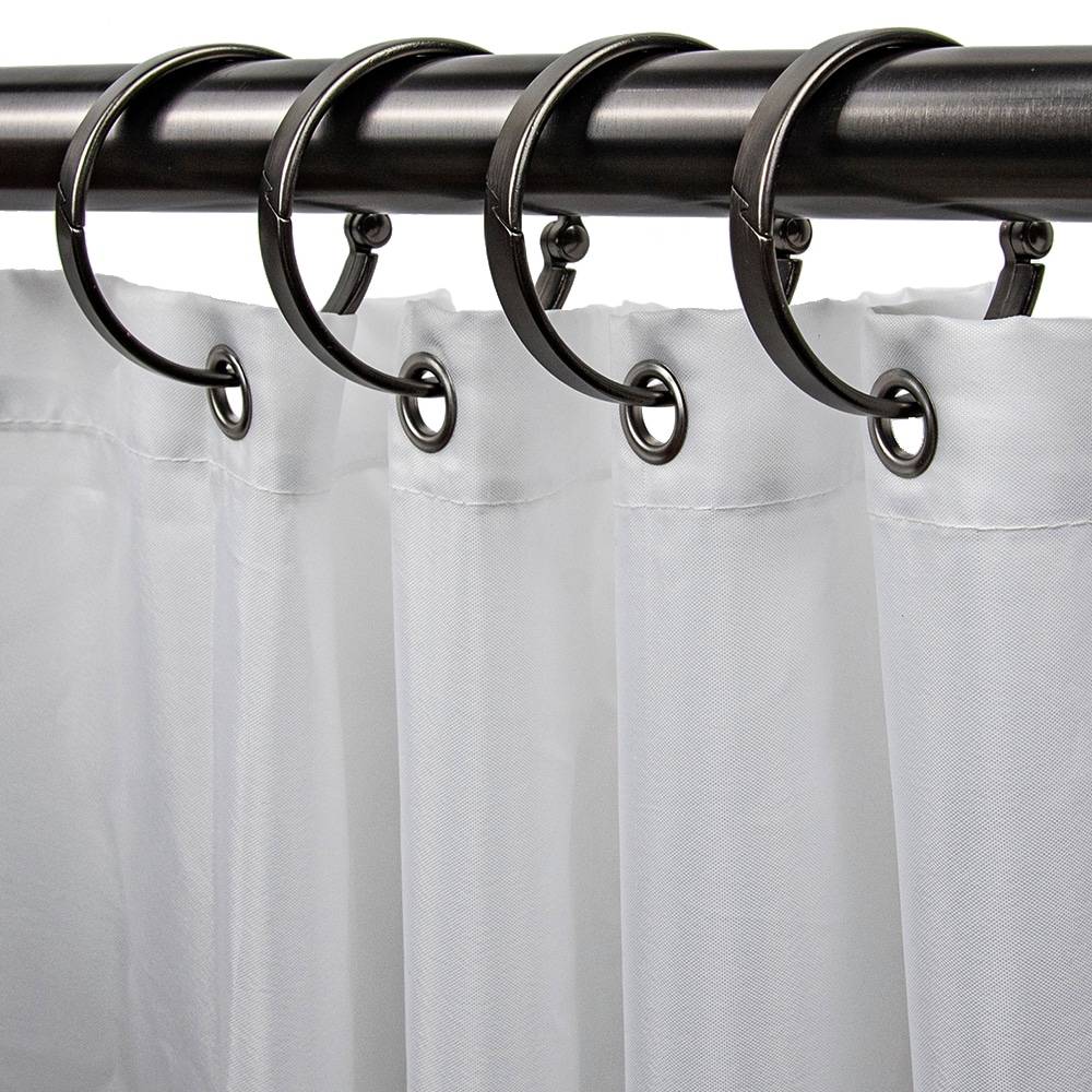 allen + roth Oil Rubbed Bronze Aluminum Single Shower Curtain Rings (12-Pack) | SHLSNH08BR