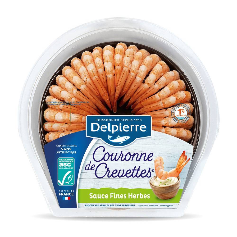Delpierre - Couronne de queues de crevettes cuites décortiquées
