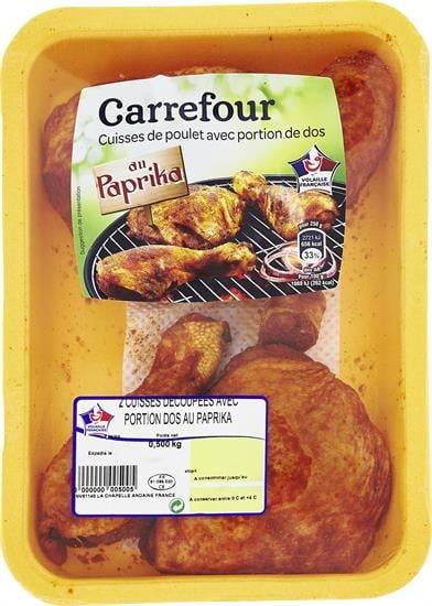 Cuisses de poulet au paprika CARREFOUR SENSATION - la barquette de 2 - 500g