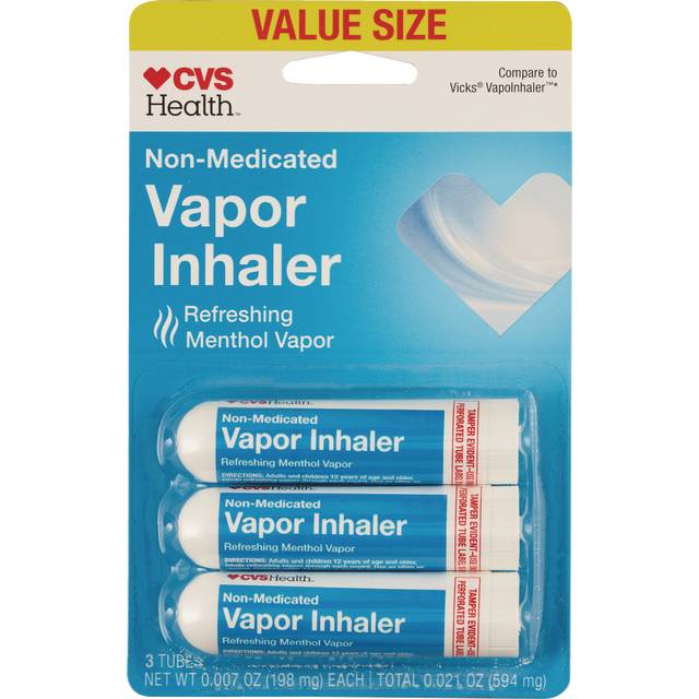 CVS Health Non Medicated Nasal Vapor Inhaler Decongestant (0.02 oz, 3 ct)