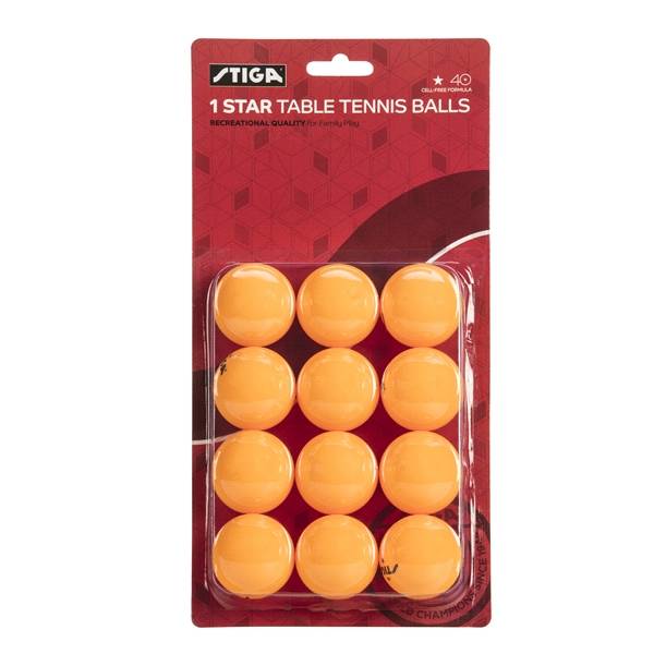 Stiga 1-star Orange Table Tennis Balls (12-pack)