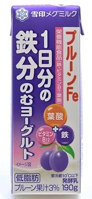 メグミルク 1日分の鉄分のむヨーグルト - プルーン (190g)