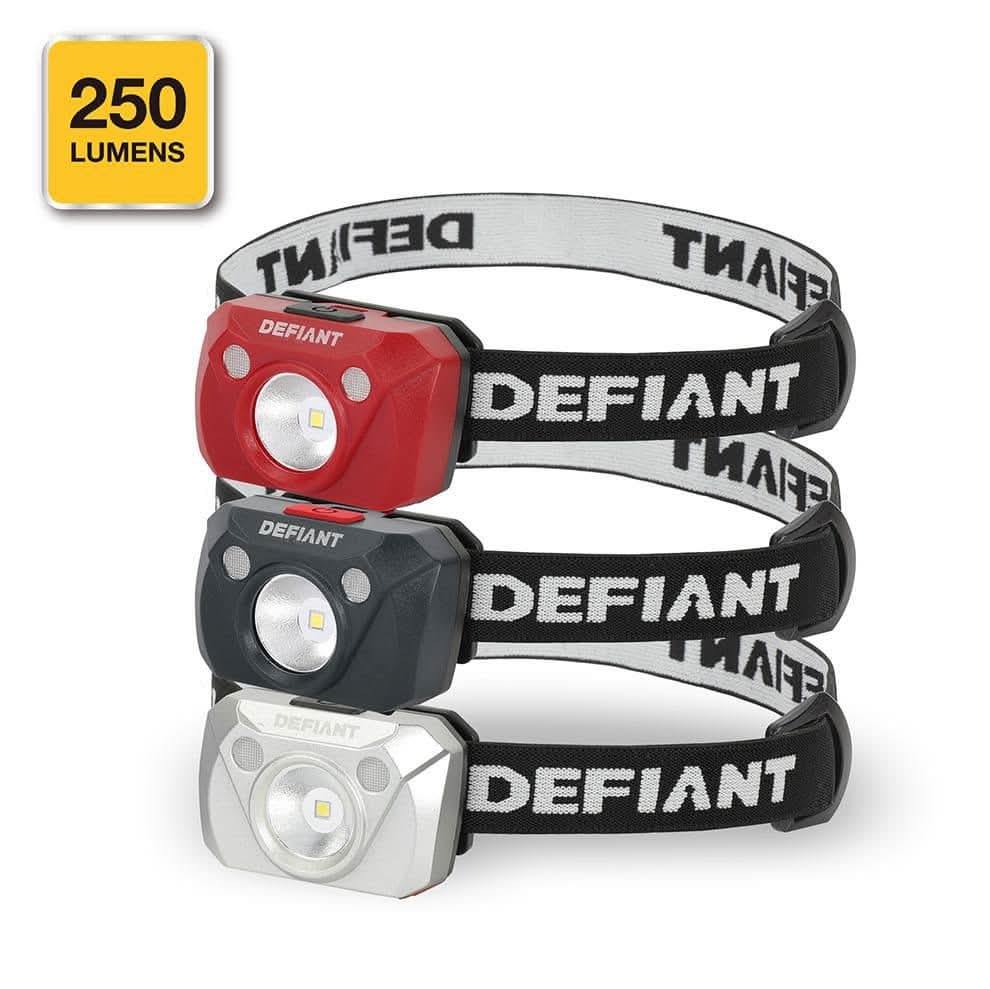 Defiant 3-Pack 250Lm Headlight-3 X 3Aaa Battery