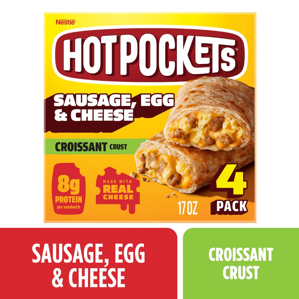 Hot Pockets Egg and Cheese Sausage Sandwich (17 oz, 4 ct)