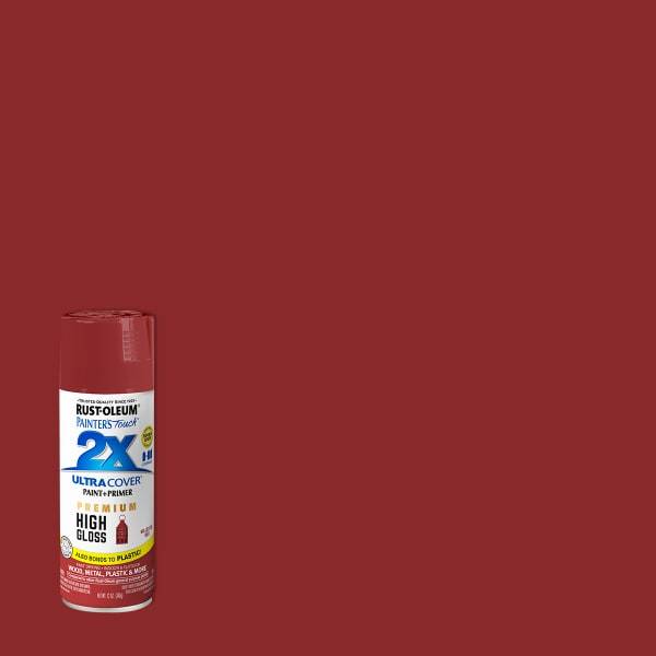 Rust-Oleum Painters Touch 2X Ultra Cover High Gloss Spray Paint- 372272, 12 ounce, Majestic Red