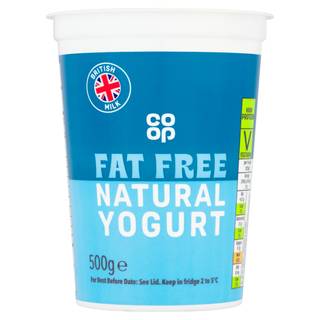 Co-op Fat Free Natural Yogurt 500g