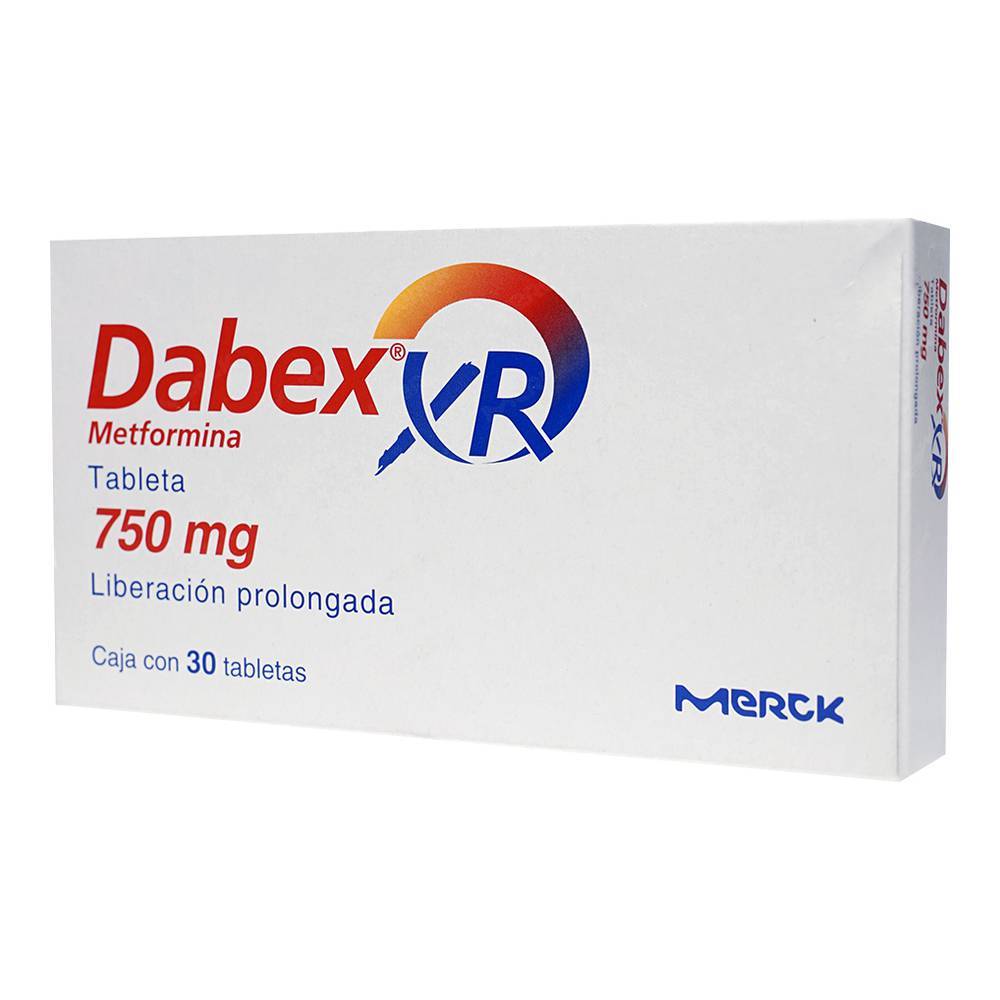 Merck dabex xr metformina tabletas 750 mg (30 piezas)