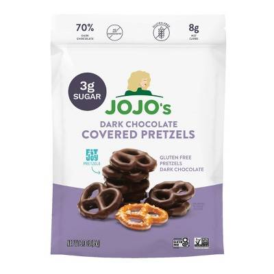 Jojo's Chocolate Covered Pretzels, Dark Chocolate (3 oz)