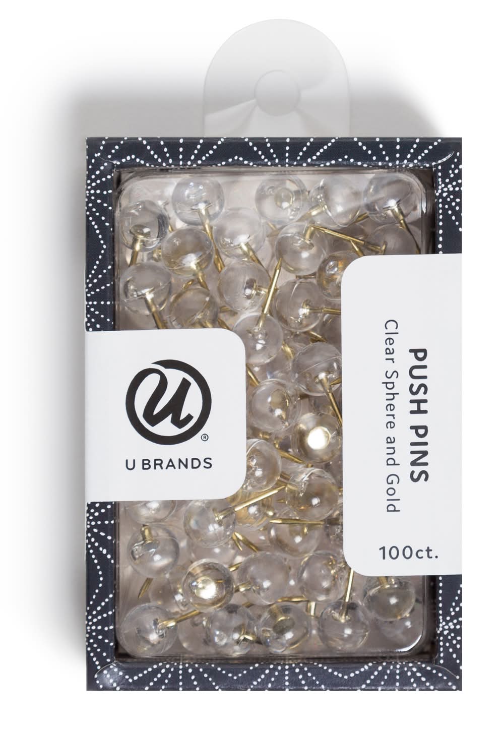 Les Produits U Frame Cork Bulletin Board With Push Pins, White (100 ct)