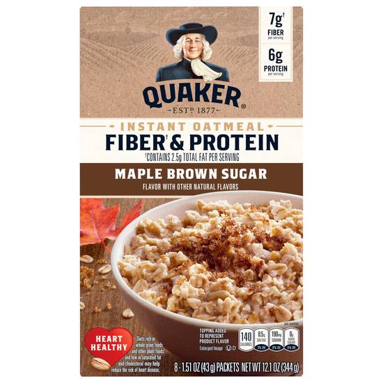 Quaker Fiber & Protein Instant Oatmeal (maple brown sugar)