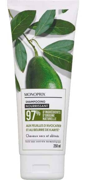Monoprix - Shampooing nourrissant aux feuilles d'avocadier beurre de karité (250ml)
