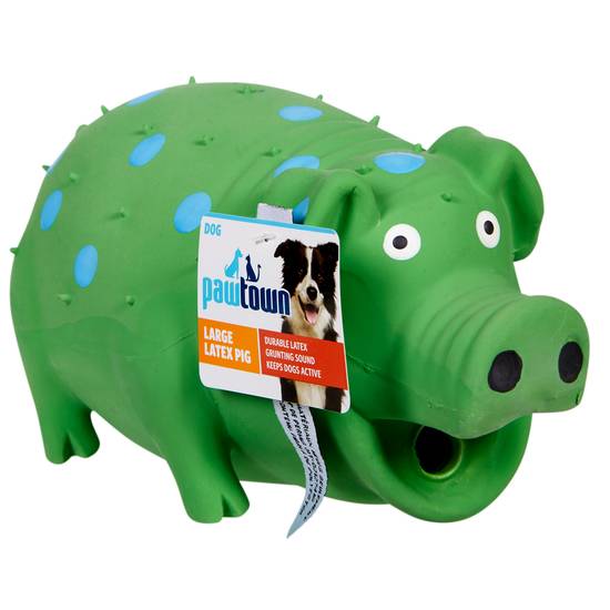 Pawtown Large Latex Pig Dog Toy Green (1 ct)
