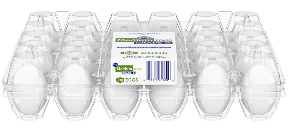 Kroger Grade a White Eggs, M (52.5 oz, 30 ct)
