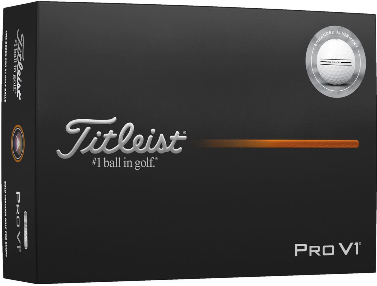 Titleist 2025 Pro V1 Enhanced Alignment Golf Balls, White