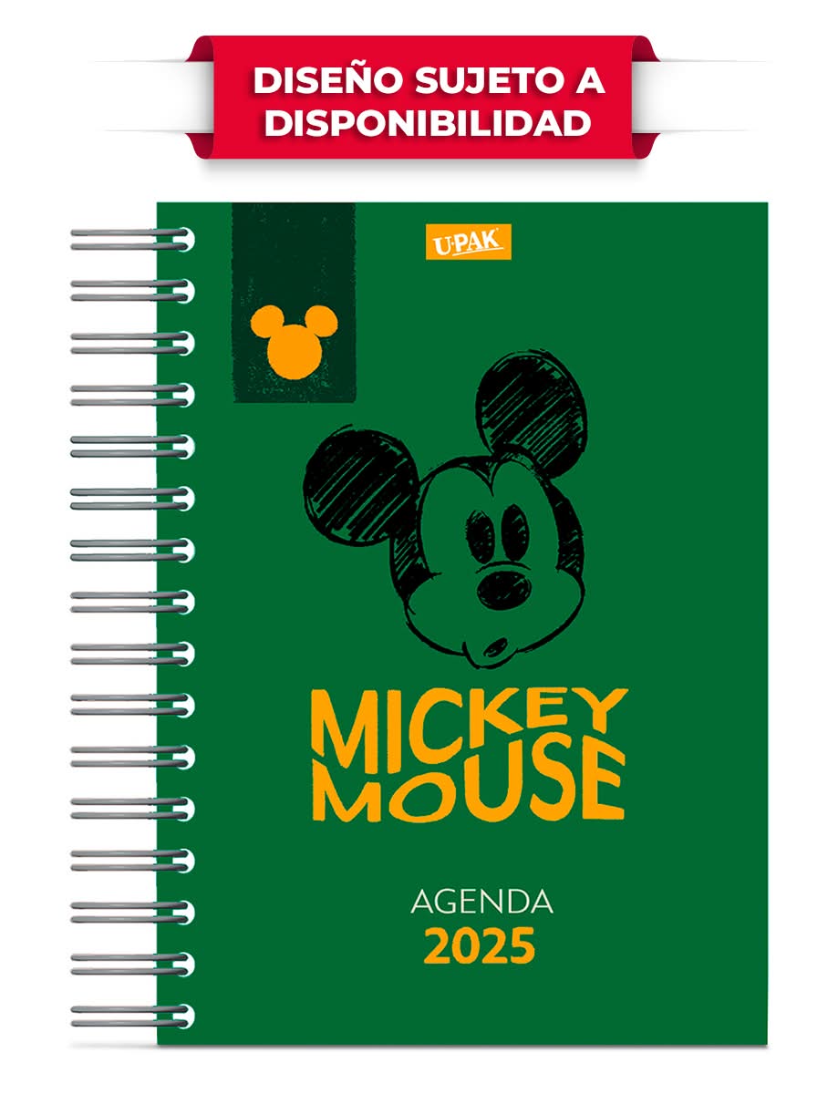 Upak · Agenda diaria 2025 mickey mouse, 23.5x17 cm, surtido