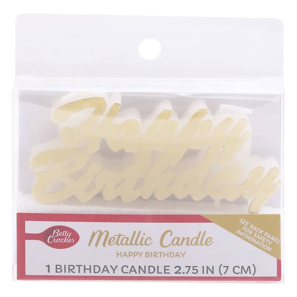 Betty Crocker Happy Birthday 2.75 Inch Metallic Candle (1.6 oz)