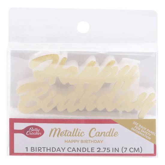 Betty Crocker Happy Birthday 2.75 Inch Metallic Candle