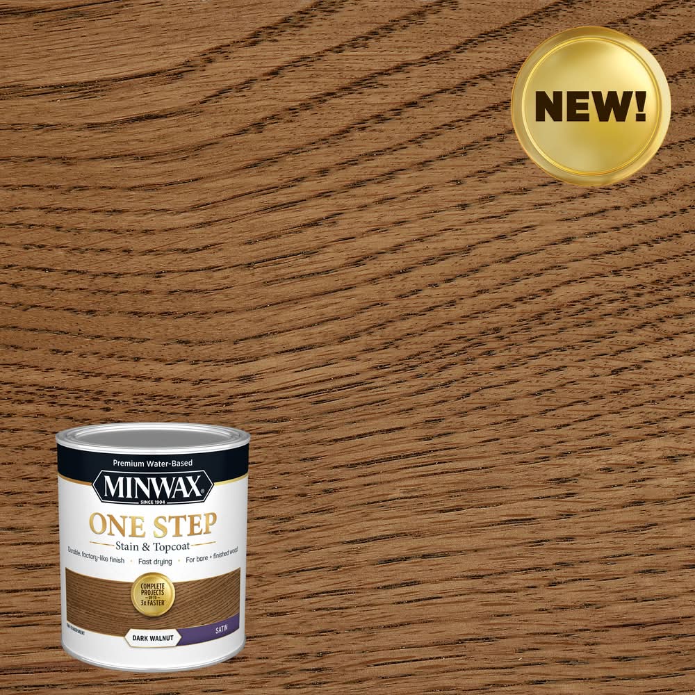 Minwax One Step Water-based Dark Walnut Semi-transparent Satin Interior Stain ( 1-quart )