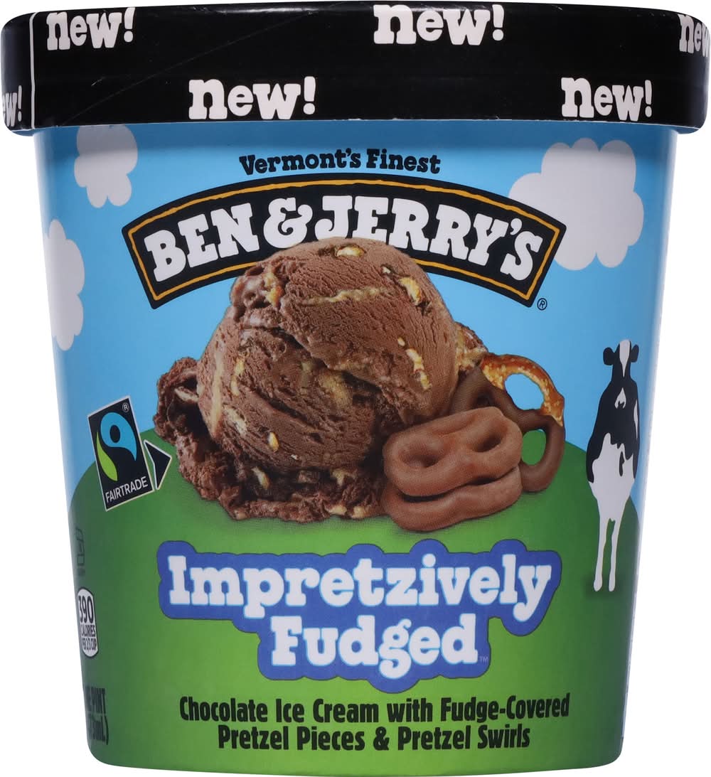 Ben & Jerry's Impretzively Fudged Ice Cream, Chocolate (1 pint)
