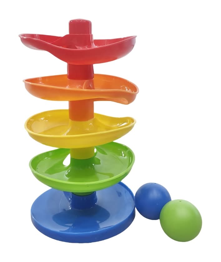 Toy Box Whirly Rainbow Ramp, 7-pc Pack.