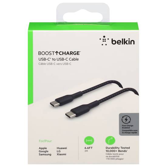 Belkin Boost Charge 6.56' Usb Type-C To Type-C Power Cable Male To Male (black)