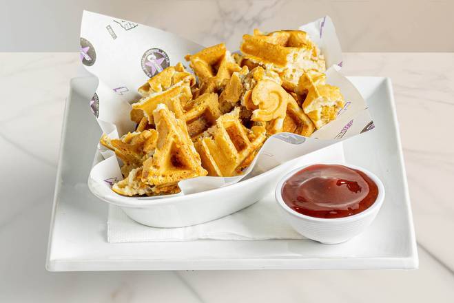 Popcorn Chicken Waffle Bites