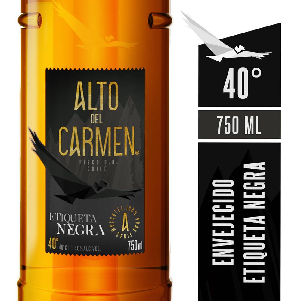 Alto del carmen pisco etiqueta negra 40° (botella 750 ml)
