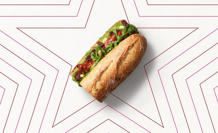 Avo, Olive & Toms Half Baguette