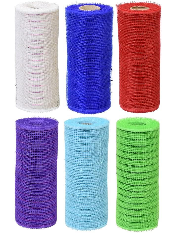Floral Garden Decorative Mesh with Metallic Accents, 5 yd.