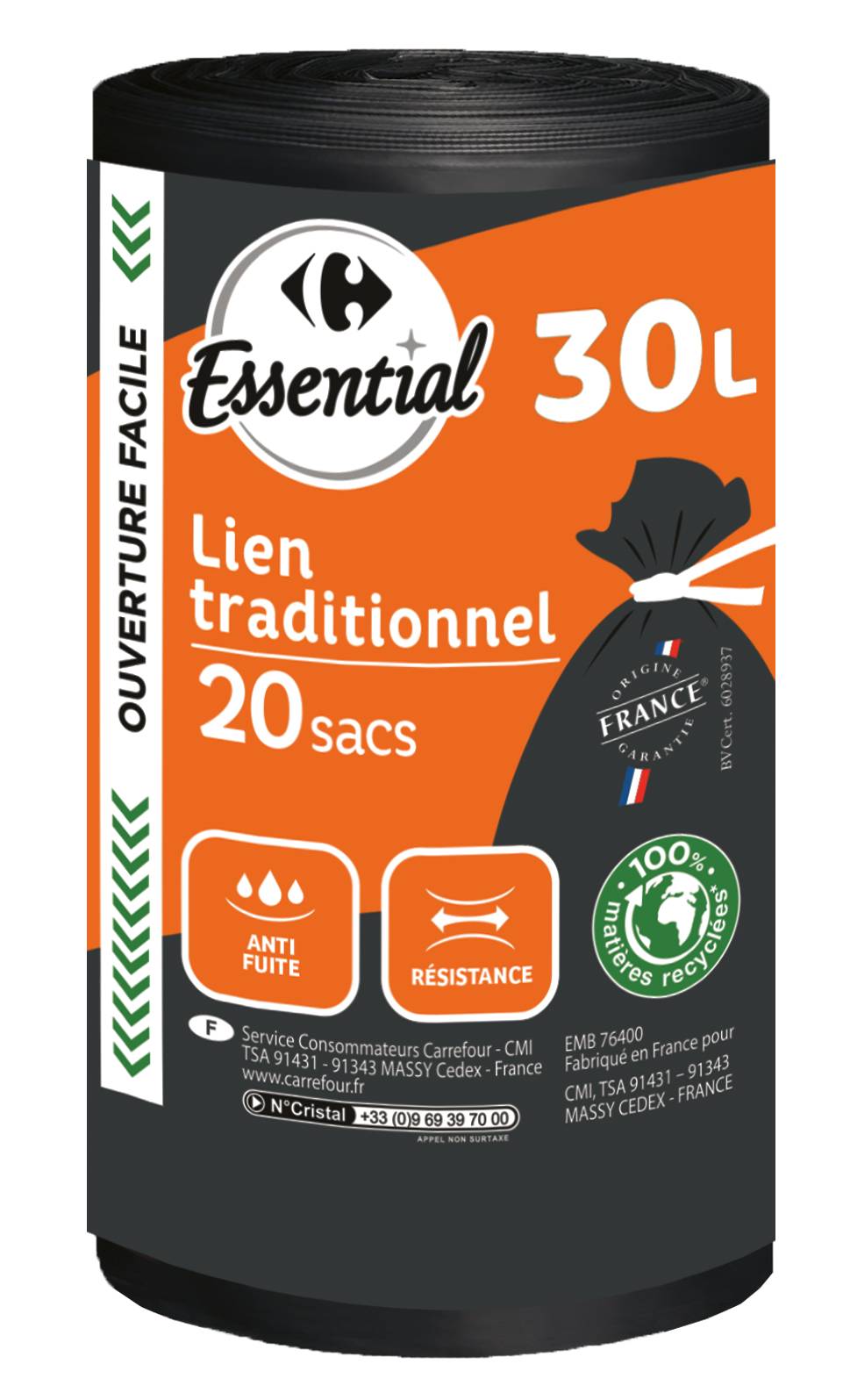 Carrefour Essential - Lien traditionnel 30l, 50 x 70 cm (20)