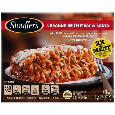 Stouffer's Lasagna with Meat & Sauce, Frozen Meal Lasagna with Meat & Sauce - 10.5 oz