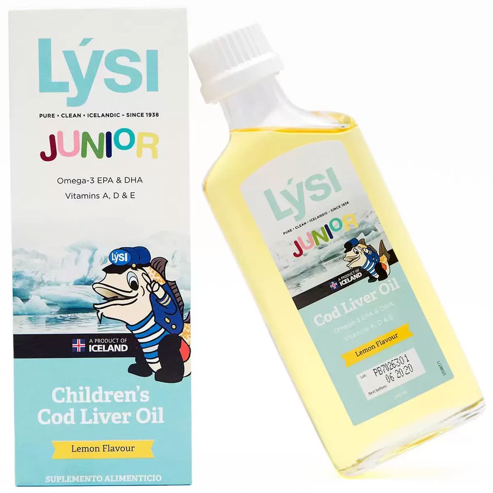 LYSI · Junior aceite de bacalao, limón (240 ml)