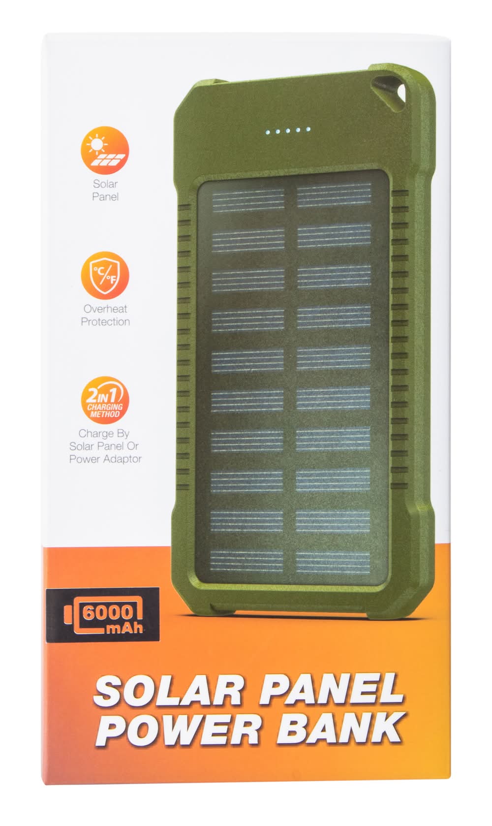 Solar Panel Power Bank 6000MAh Green