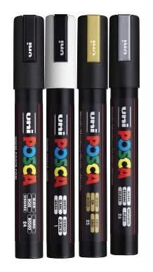 Posca Pc-5M Water Based Paint Markers, Assorted (4 ct)
