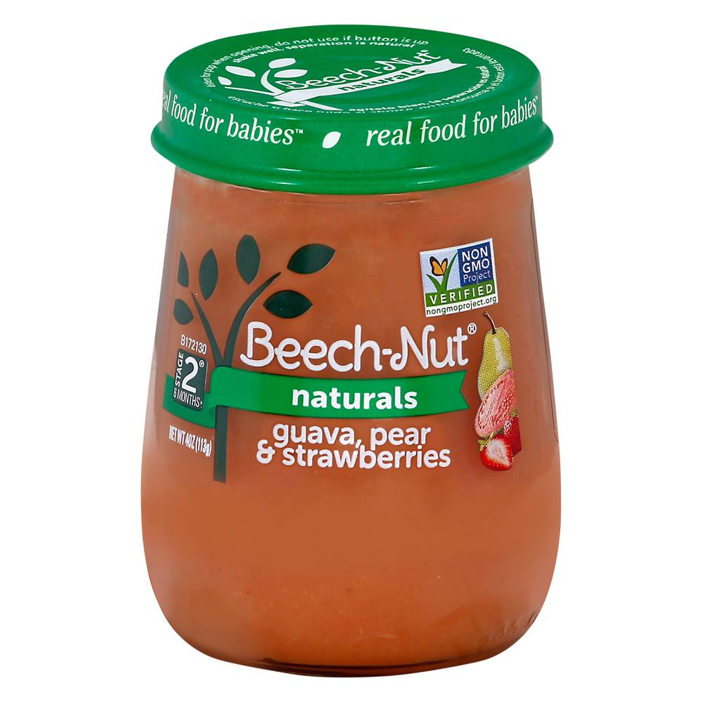 Beech-Nut Stage 2 Naturals Guava Pear & Strawberries Baby Food (4 oz)