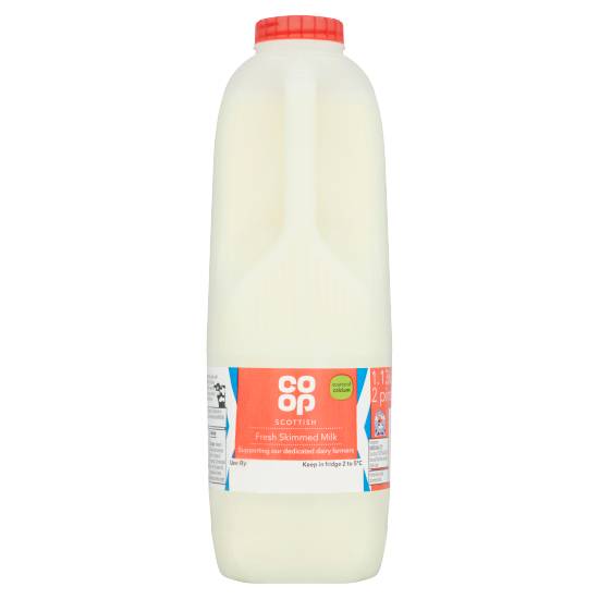 Co-Op 2 Pint Fresh Scottish Skimmed Milk 1.136ltr