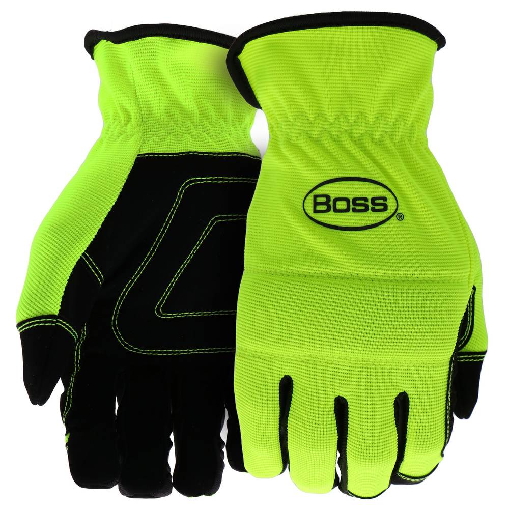 Boss Large Yellow Synthetic Leather Construction Gloves, (1-Pair) | B52121-L