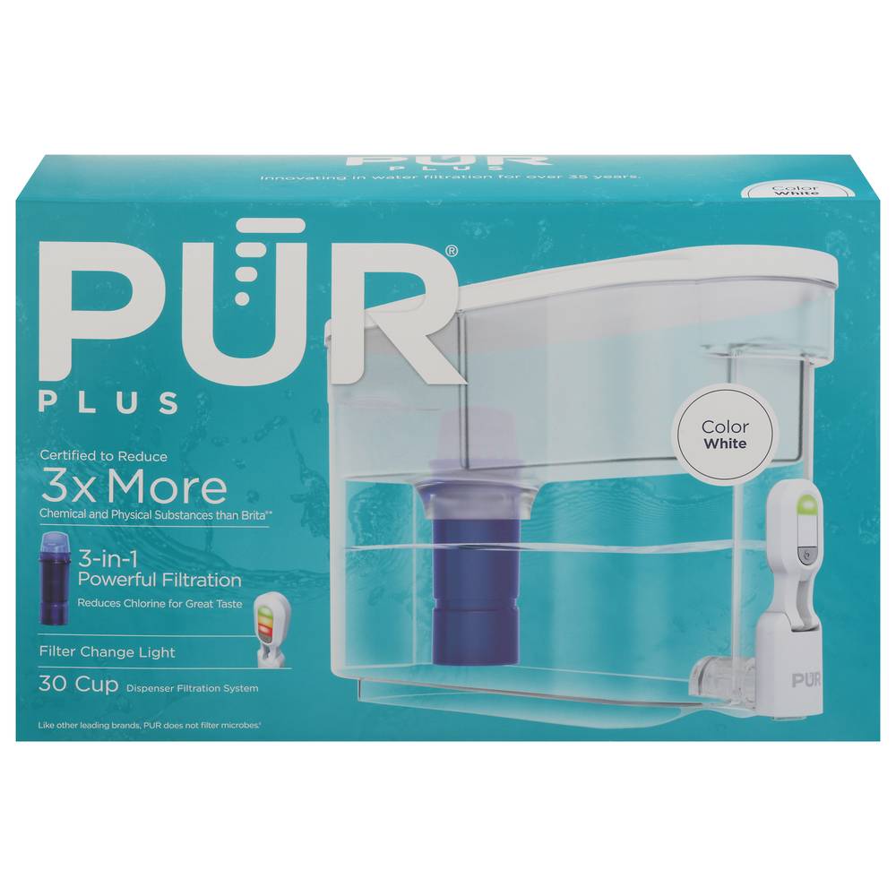 PÜR 30 Cup 3-in-1 Dispenser Filtration System, White