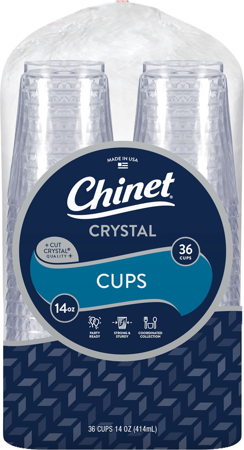 Chinet Cut Crystal Plastic Cups 14 oz (36 ct)