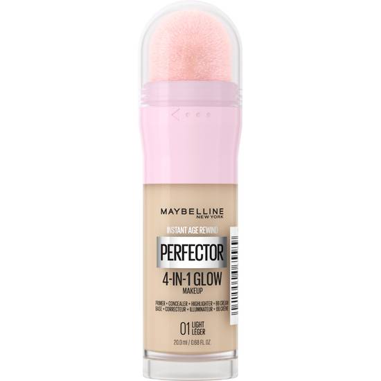Maybelline Instant Age Rewind Instant Perfector 4-In-1 Glow Makeup, Light, 0.68 fl oz