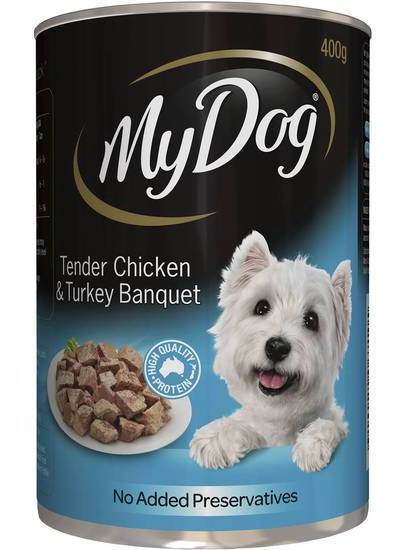 My Dog Adult Wet Dog Food Chicken & Turkey Banquet Can 400g