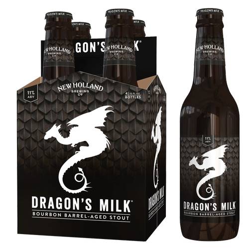 New Holland Dragon's Milk Bourbon Barrel Aged Stout Beer (4 pack, 12 fl oz)
