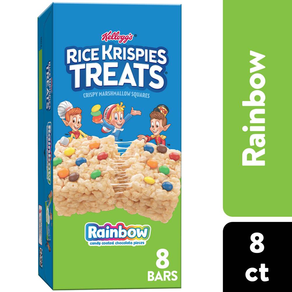 Kellogg's Rice Krispies Treats Crispy Marshmallow Squares, Rainbow (0.7 oz, 8 ct)