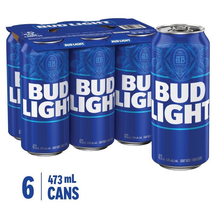 Bud Light Lager Beer (6 x 473 ml)