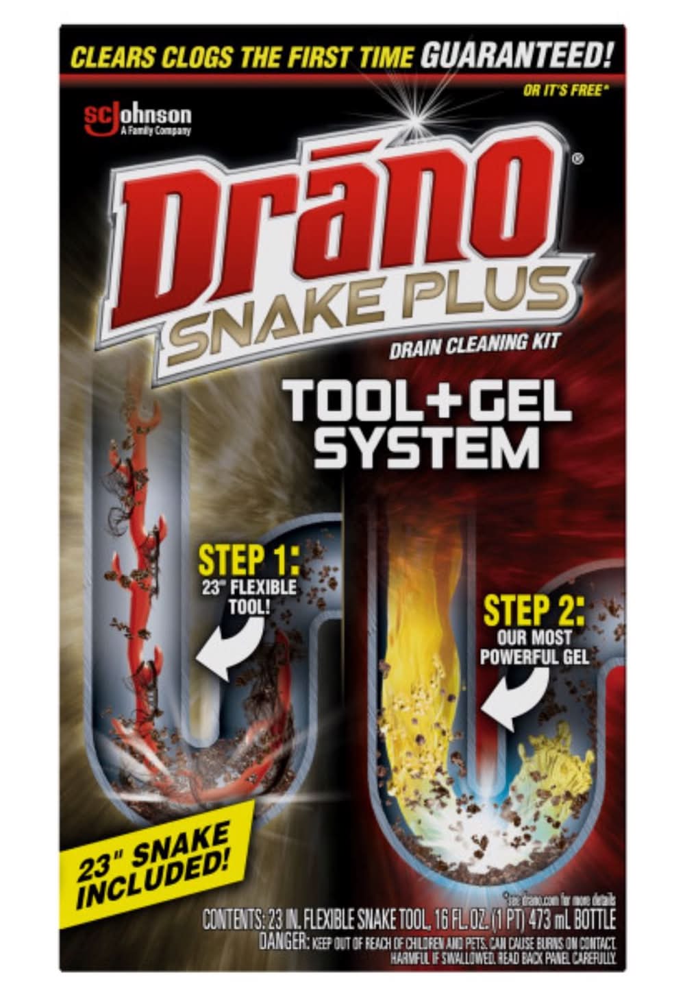 Drano Snake Plus Gel Drain Cleaning Kit 16 Oz