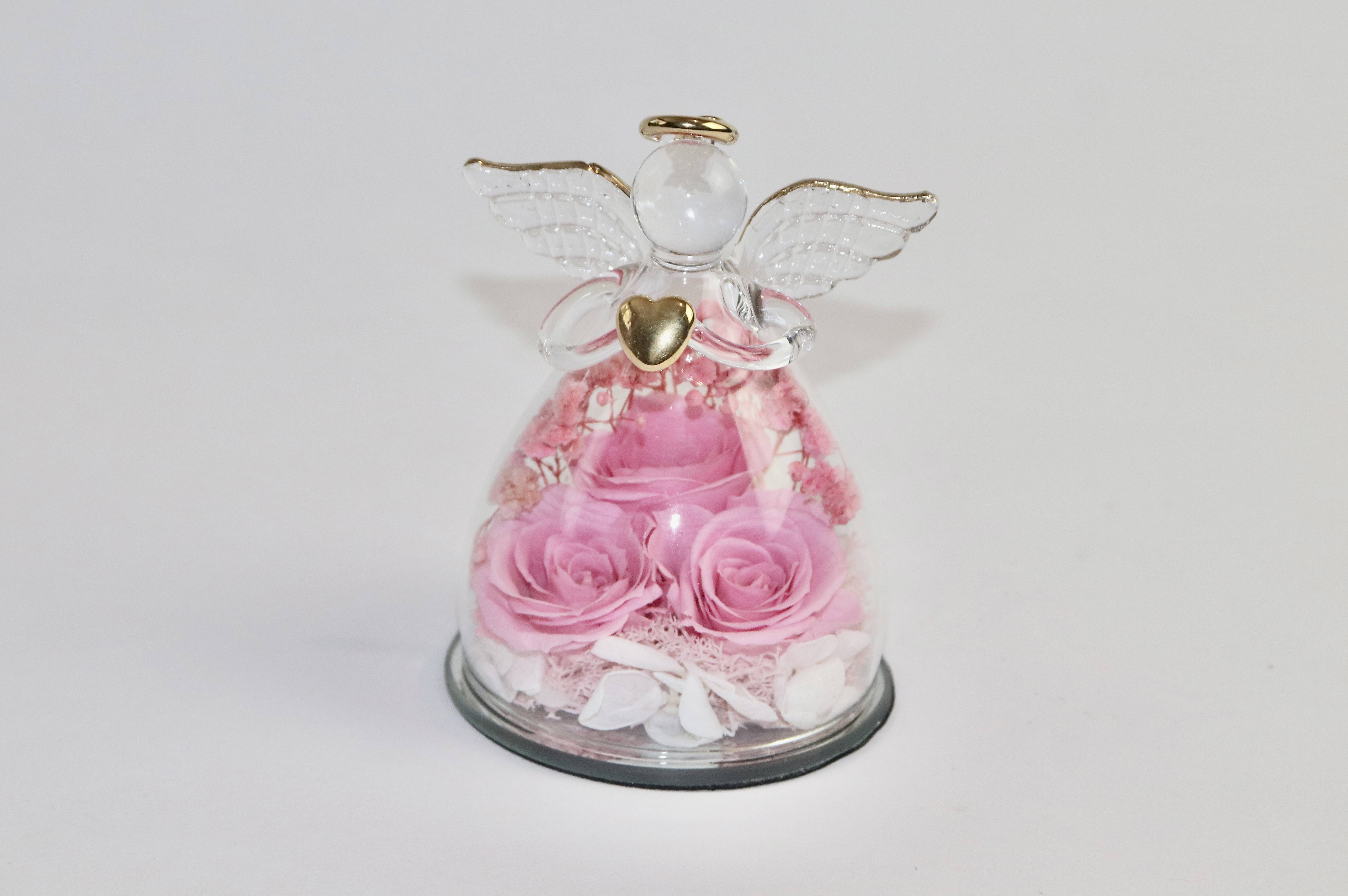 Statue ange  rose de couleur rose
